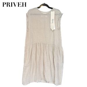 Priveh Sleeveless Dress in Natural